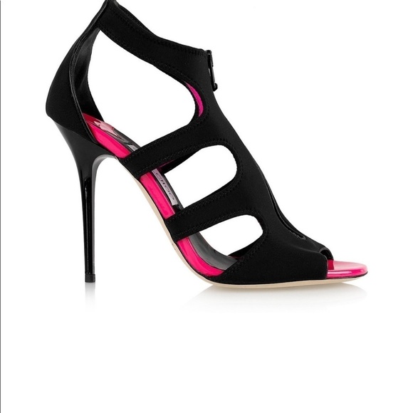 Jimmy Choo pink and black Neoprene Heels size 41 - Picture 1 of 6